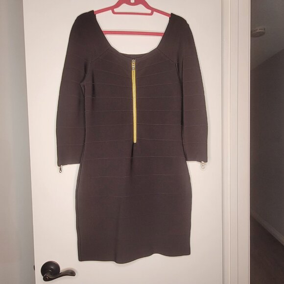 INC International Concepts Black Bodycon Zipper Dress – Worn Once (L) - Picture 4 of 8